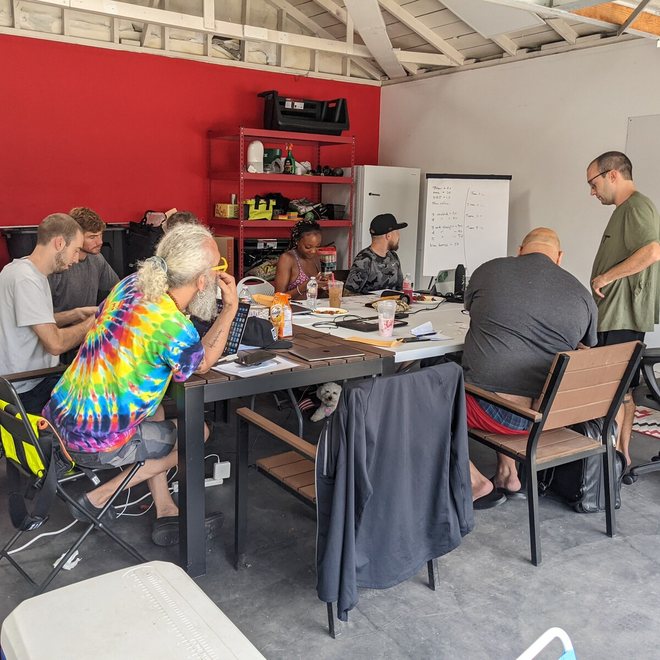 A team at work around a table