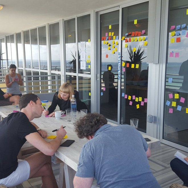 A team at work in a planning session