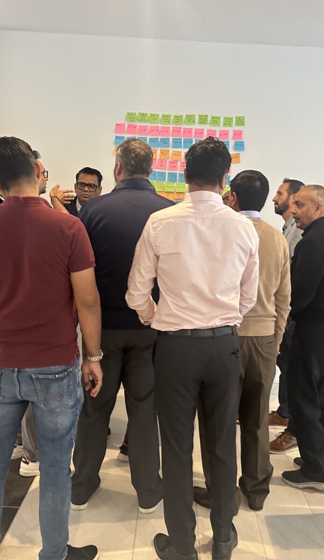 A leadership team gathered in discussion